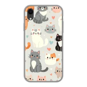 Чехол с рисунком кот на iPhone Xr (Коллаж котов)