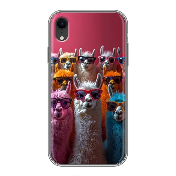 Чехол с принтом «Ламы в очках» для iPhone Xr