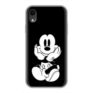 Эксклюзивный чехол для iPhone Xr (AlphaPrint - Мультяшные) (Микки на черном)