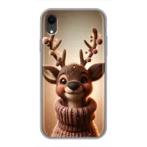 Яркий чехол для iPhone Xr с Зимними Оленятами (Олень в свитере)