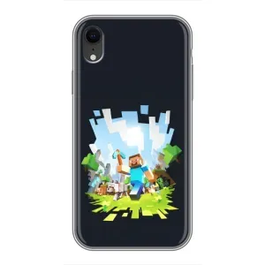 Чехол Майнкрафт на iPhone Xr (AlphaPrint) Minecraft (персонажи Minecraft)