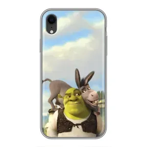 Чехол с мультфильмом Шрек на iPhone Xr (Шрек и Осел)