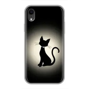 Чехол с принтом для iPhone Xr (AlphaPrint) Модные коты (Силуэт котика)