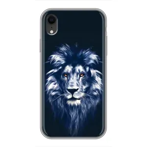 Чехол со Львом для iPhone Xr (VPrint) (Синий Лев)