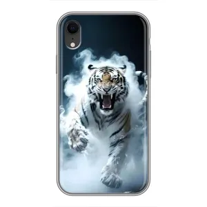 Чехол с картинкой «Хищники» для iPhone Xr (Белый тигр в дыму)