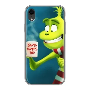 Рождественские Чехлы для iPhone Xr (VPrint) (Зеленый Гринч)