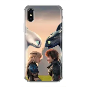 Чехол как приручить дракона на iPhone Xs Max (Иккинг и Астрид)