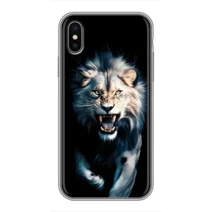 Чохол з картинкою 'Хижаки' для iPhone Xs Max (Лев у темряві)