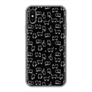 Чехол с принтом для iPhone Xs Max (AlphaPrint) Модные коты (Меленькие котики)