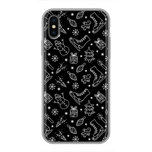 Чехол с принтом «Новогодний фон» для iPhone Xs Max