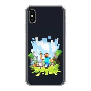 Чохол Майнкрафт на iPhone Xs Max (AlphaPrint) Minecraft (персонажі Minecraft)