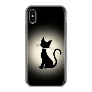 Чехол с принтом для iPhone Xs Max (AlphaPrint) Модные коты (Силуэт котика)