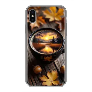 Чохол з унікальним дизайном 'Осінь з кавою' для iPhone Xs Max (Темна кава)