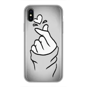 Чехол с принтом для iPhone Xs Max (AlphaPrint - Знак сердечка) (Значок Love)