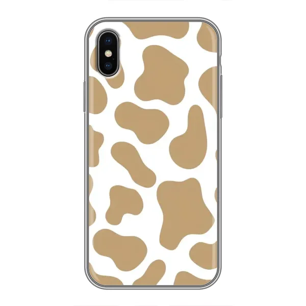 Чехол с принтом «Бежевая буренка» для iPhone Xs