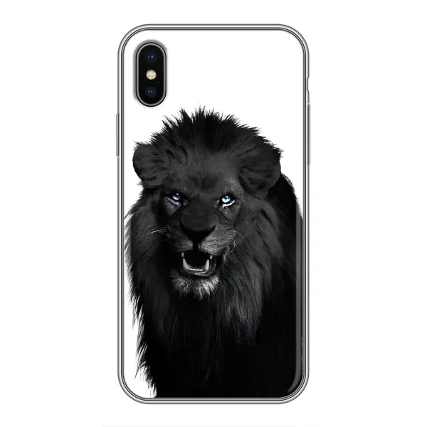 Чехол с принтом «Черный ЛЕВ» для iPhone Xs