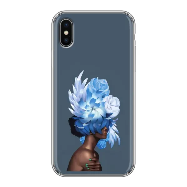 Чехол с принтом «Цветы на голове» для iPhone Xs