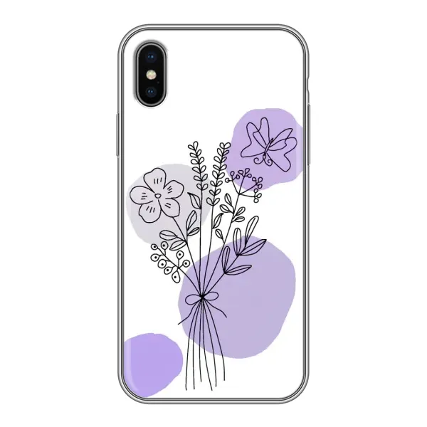 Чохол з принтом «Букет фіолетова абстракція» для iPhone Xs