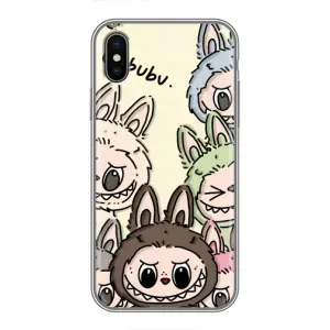Чехол с Лабубу на iPhone Xs (Золотая обезьяна Bored Ape)