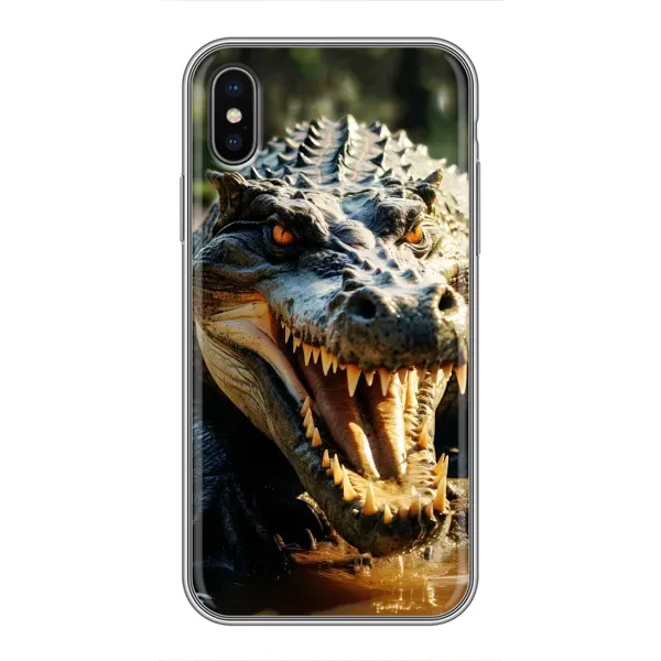 Чехол с принтом «Опасный крокодил» для iPhone Xs