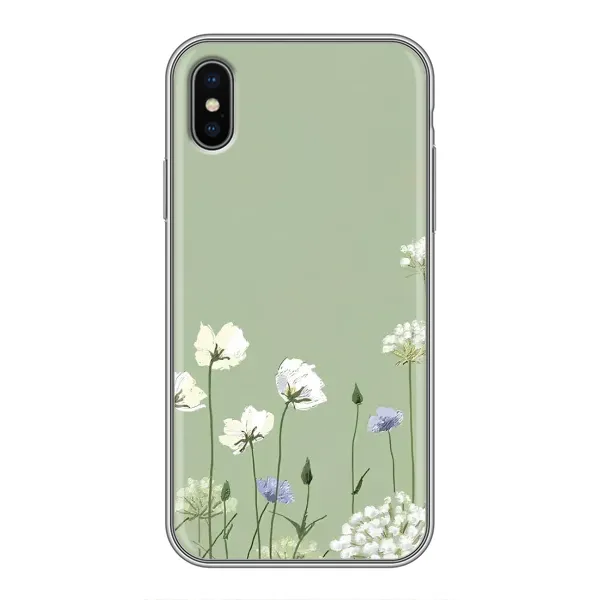 Чохол з принтом «Квіти на зеленому» для iPhone Xs