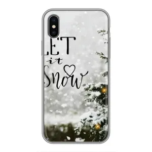 Новорічні, Святкові Чохли для iPhone Xs - 2024 год (Let it snow)