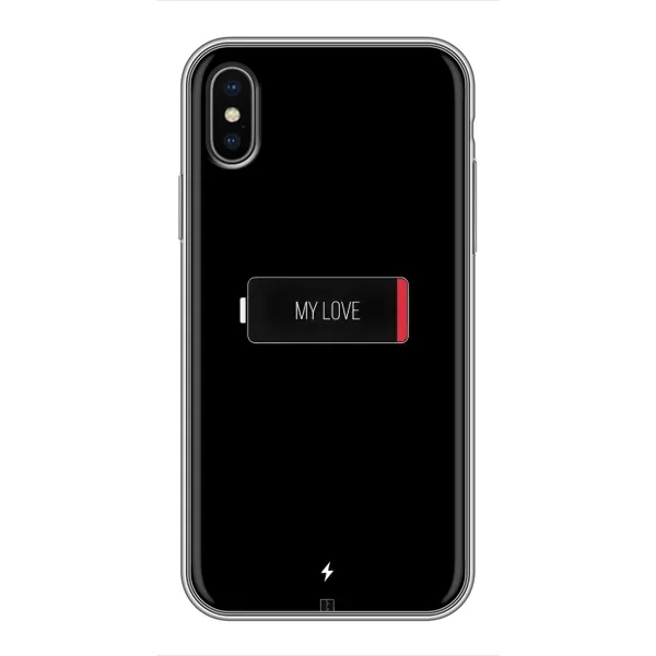 Чохол з принтом «Love battery» для iPhone Xs
