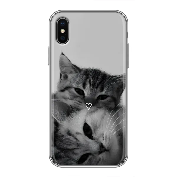 Чохол з принтом «Пара котів» для iPhone Xs