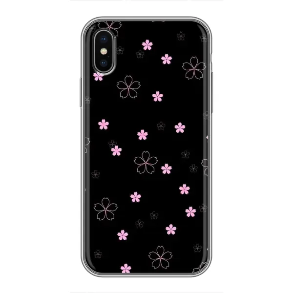 Чехол с принтом «Розовые цветы на черном» для iPhone Xs Чехол с принтом «Розовые цветы на черном» для iPhone Xs