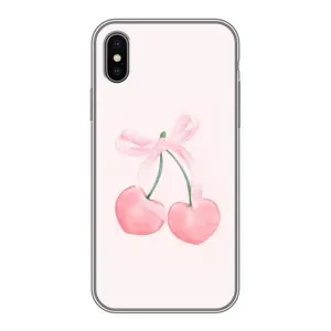 Чохол з розовим принтом для iPhone Xs (Рожеві вишні)