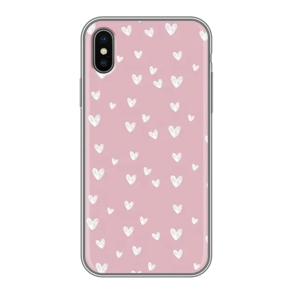 Чехол с принтом «Сердечки на розовом» для iPhone Xs Чехол с принтом «Сердечки на розовом» для iPhone Xs