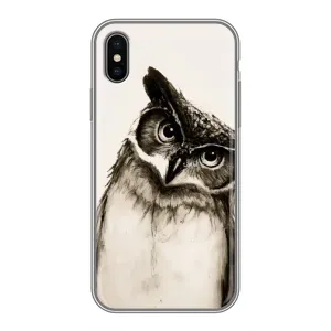 Чохол з пташками на iPhone Xs (VPrint) (Сова)