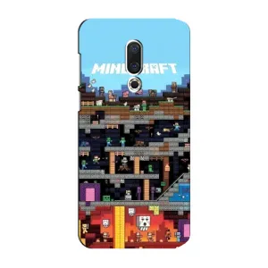 Чехол Майнкрафт на Meizu 15 Plus (AlphaPrint) Minecraft (фон Minecraft)