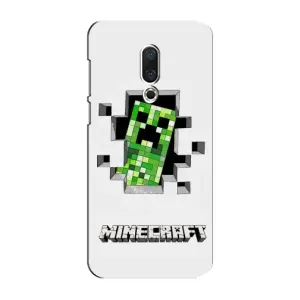 Чехол Майнкрафт на Meizu 15 Plus (AlphaPrint) Minecraft (крипер Майнкрафт)
