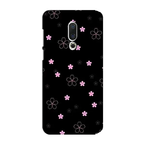 Чехол с принтом «Розовые цветы на черном» для Meizu 15 Plus