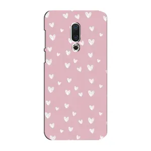 Чохол з розовим принтом для Meizu 15 Plus (Сердечки на рожевому)