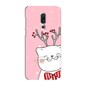 Новогодние Чехлы для Мейзу 15 Плюс (VPrint) (Зимний кот)