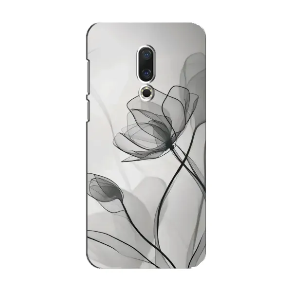 Чехол с принтом «Черные цветы» для Meizu 15