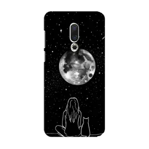 Чехол с рисунком кот на Meizu 15 (Девушка с котом)