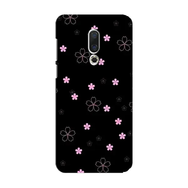 Чехол с принтом «Розовые цветы на черном» для Meizu 15