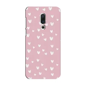 Чехол с розовым рисунком для Meizu 15 (Сердечки на розовом)