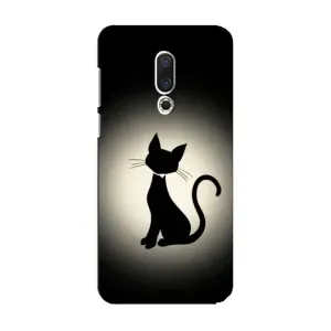 Чехол с принтом для Meizu 15 (AlphaPrint) Модные коты (Силуэт котика)