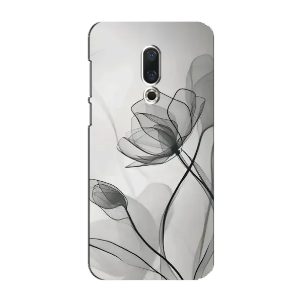 Чехол с принтом «Черные цветы» для Meizu 16 Plus
