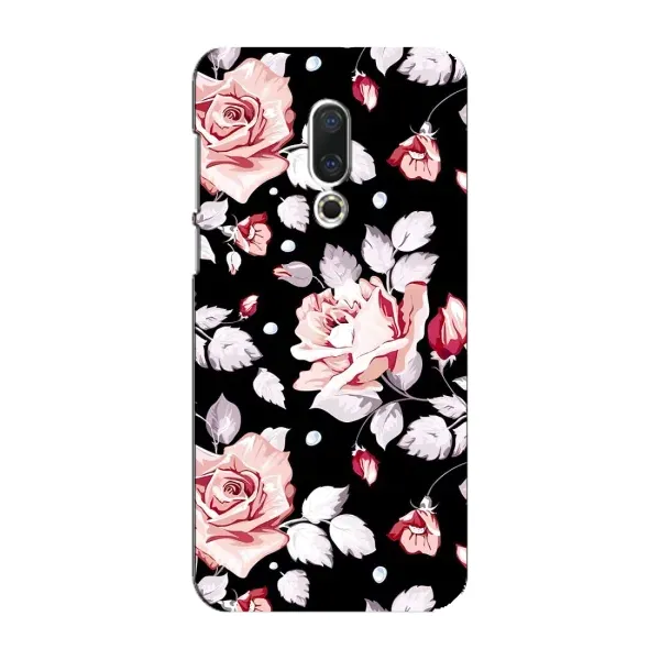 Чохол з принтом «Квіти на чорному» для Meizu 16 Plus