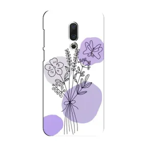Силиконовый чехол с принтом в цветах на Meizu 16 Plus (Букет фиолетовая абстракция)