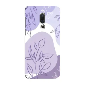Силиконовый чехол с принтом в цветах на Meizu 16 Plus (Фиолетовые листья абстракция)