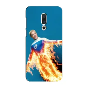 Чехол с принтом Фантастическая четверка для Meizu 16 Plus (Человек-факел в огне)
