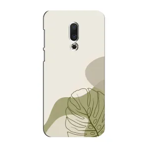 Силиконовый чехол с принтом в цветах на Meizu 16 Plus (Зеленая монстера дизайн)