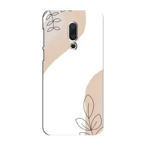 Силиконовый чехол с принтом в цветах на Meizu 16 Plus (Нюдовая веточка абстракция)