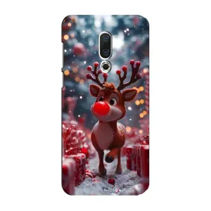 Яркий чехол для Meizu 16 Plus с Зимними Оленятами (Олень среди подарков)